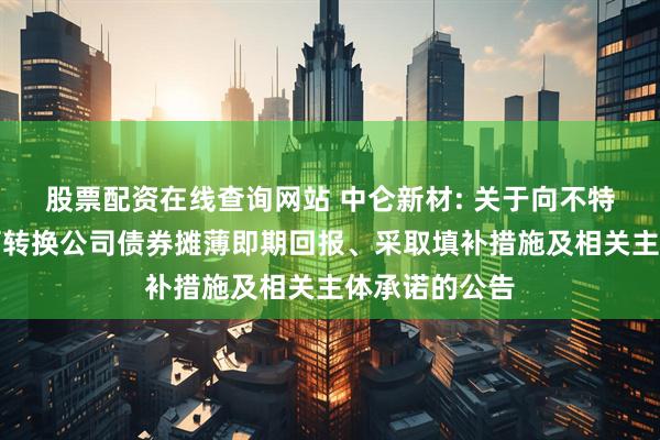 股票配资在线查询网站 中仑新材: 关于向不特定对象发行可转换公司债券摊薄即期回报、采取填补措施及相关主体承诺的公告